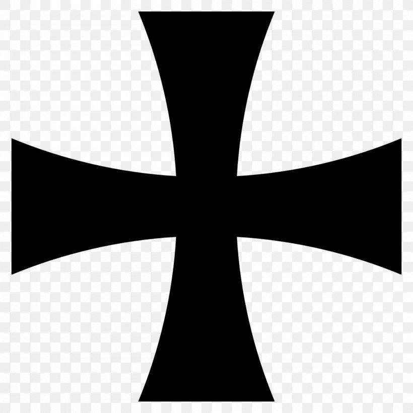 Cross Pattée Maltese Cross Christian Cross Symbol, PNG, 1000x1000px, Cross, Black And White, Christ, Christian Cross, Crosses In Heraldry Download Free