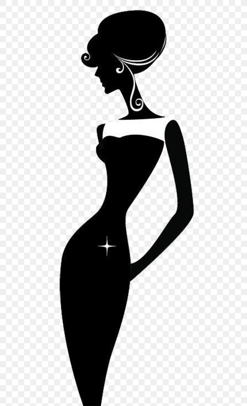 Silhouette Woman Royalty-free Clip Art, PNG, 555x1349px, Silhouette, Art, Black And White, Dress, Elegance Download Free