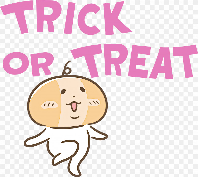 TRICK OR TREAT Halloween, PNG, 3000x2687px, Trick Or Treat, Cartoon, Halloween, Happiness, Joint Download Free