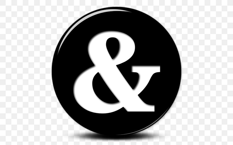Ampersand Symbol Letter Clip Art, PNG, 512x512px, Ampersand, Alphanumeric, Black And White, Bracket, Brand Download Free