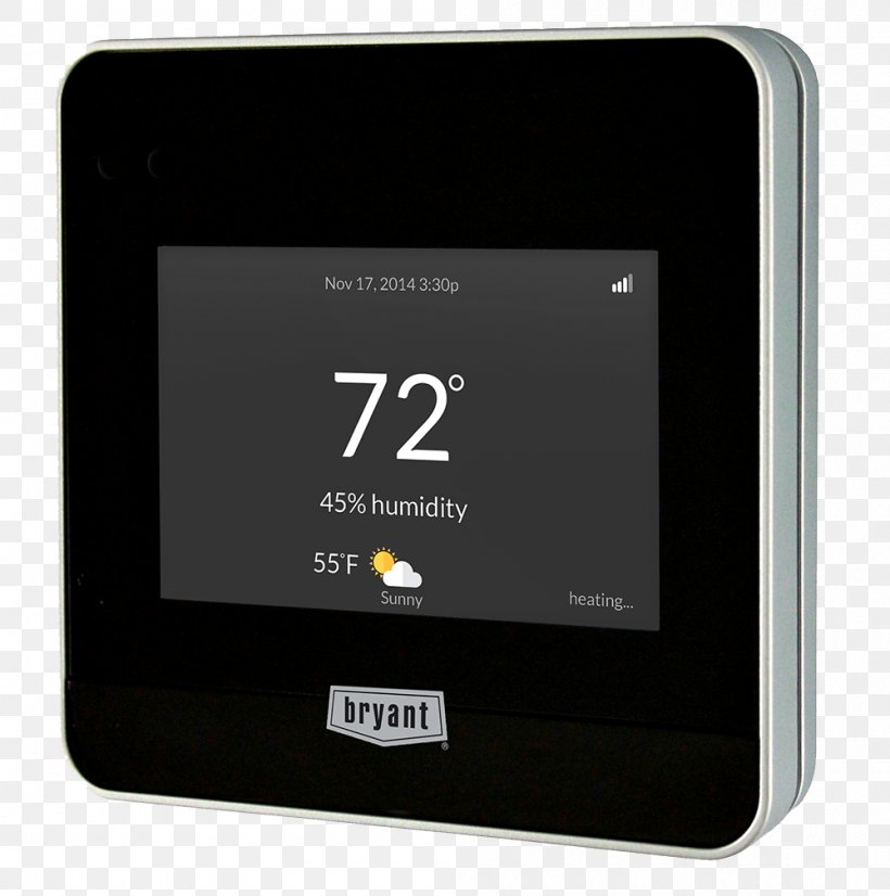 Bryant, Wisconsin Smart Thermostat Home Automation Kits HVAC, PNG, 1000x1008px, Thermostat, Air Conditioning, Central Heating, Control System, Dehumidifier Download Free