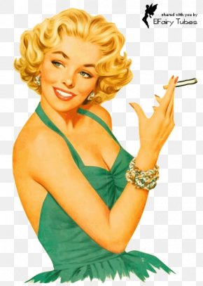 Pul Vector - Pin-up Girl Cannabis Smoking Cigarette Poster PNG