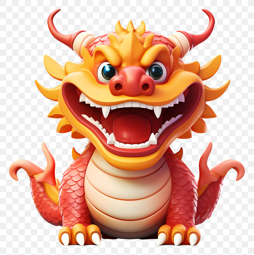 Chinese New Year - Cartoon Dragon Illustration With Playful Expression PNG
