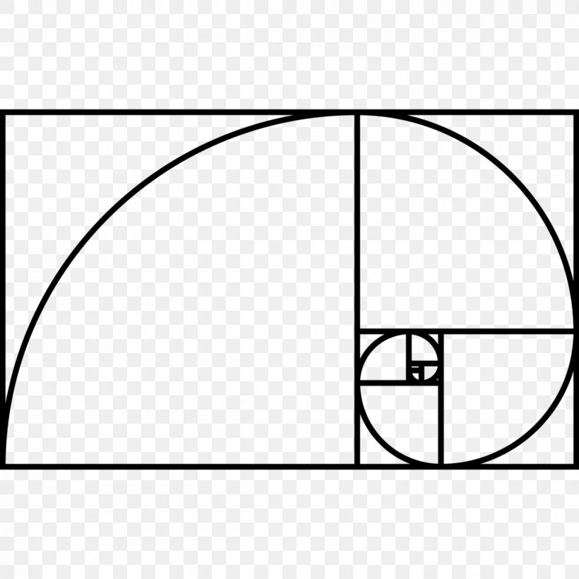 Golden Ratio Drawing Golden Spiral, PNG, 1200x1200px, Golden Ratio, Area, Black, Black And White, Coloring Book Download Free