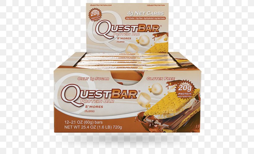 Protein Bar S'more Quest Nutrition High-protein Diet, PNG, 500x500px, Protein Bar, Bar, Biscuits, Carbohydrate, Cream Download Free