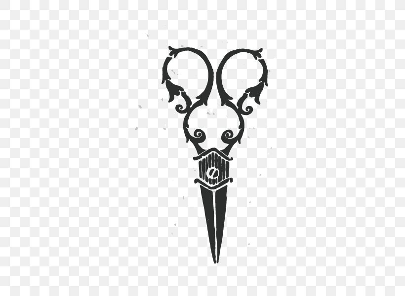 Decal Scissors Black And White Sticker, PNG, 600x600px, Decal, Black, Black And White, Body Jewelry, Bone Download Free