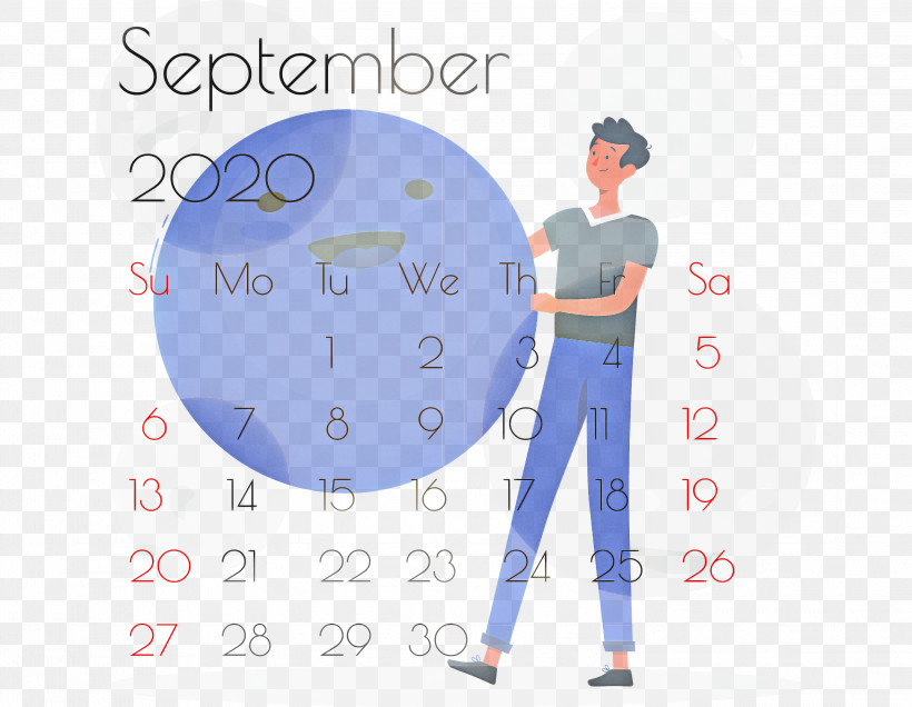 September 2020 Printable Calendar September 2020 Calendar Printable September 2020 Calendar, PNG, 2999x2329px, September 2020 Printable Calendar, Behavior, Biology, Cartoon, Human Download Free