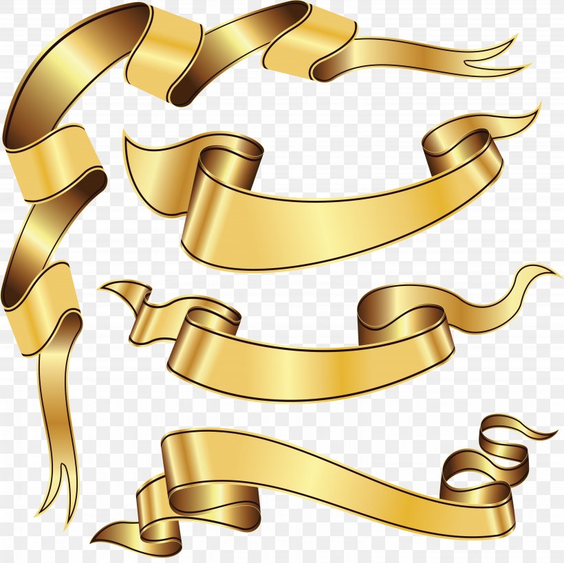 Ribbon Gold Paper Clip Art, PNG, 5951x5945px, Ribbon, Brass, Color, Drawing, Gold Download Free