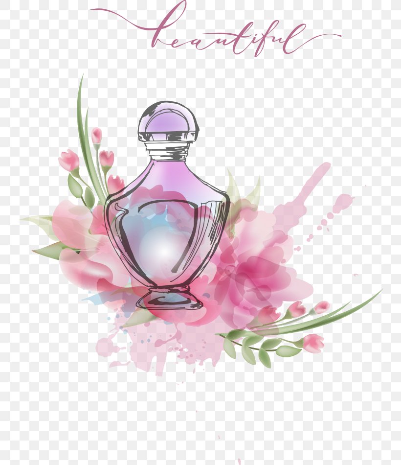 Perfume Illustration, PNG, 748x950px, Perfume, Art, Bottle, Cartoon, Floral Design Download Free