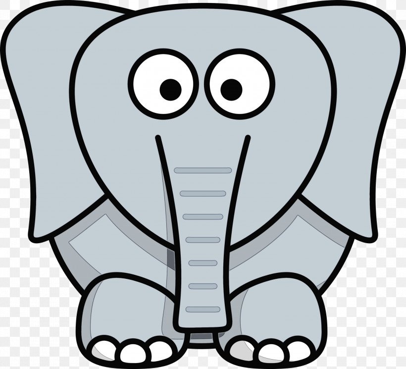 Elephant, PNG, 3000x2726px, Watercolor, Cartoon, Coloring Book, Elephant, Head Download Free