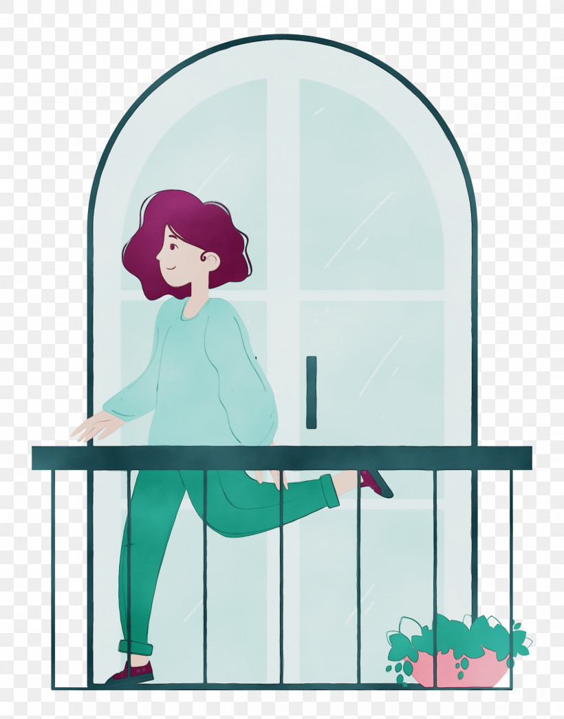 Green Character Furniture Teal Cartoon, PNG, 1961x2500px, Balcony, Cartoon, Character, Furniture, Green Download Free