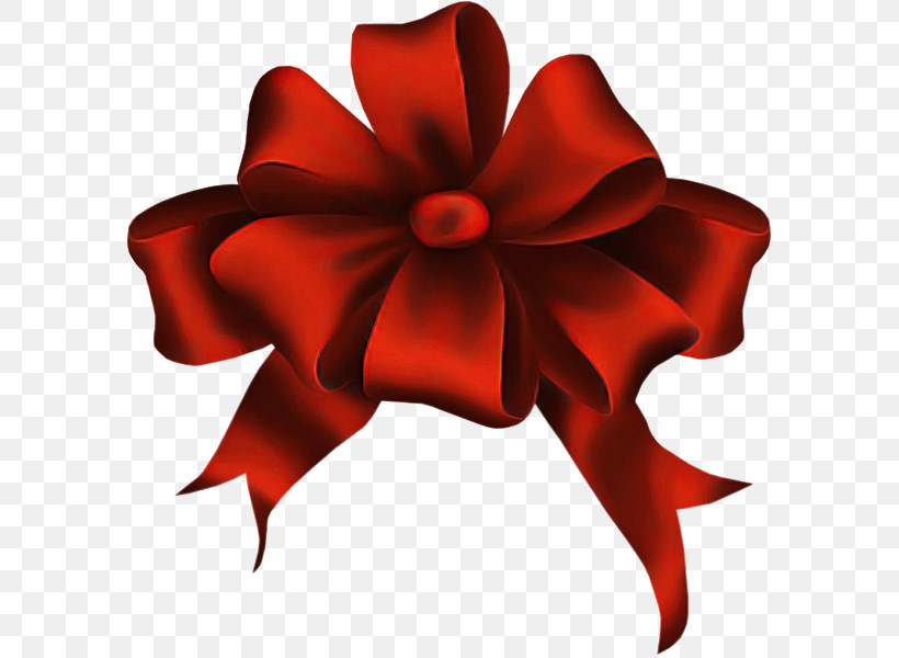 Red Petal Ribbon Flower Plant, PNG, 589x600px, Red, Carmine, Flower, Petal, Plant Download Free