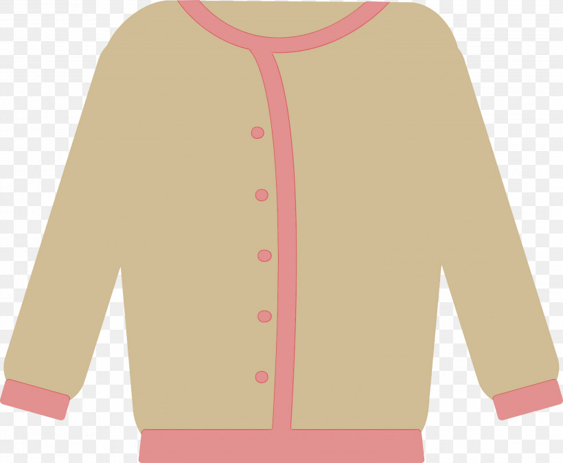 Sleeve Cardigan Sweater Meter Outerwear, PNG, 3000x2468px, Watercolor, Cardigan, Meter, Outerwear, Paint Download Free