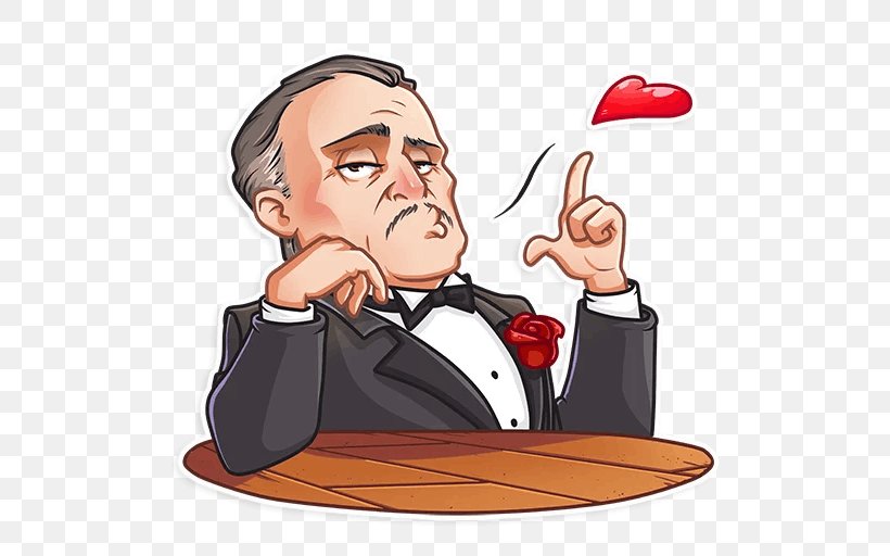 Vito Corleone Sticker Telegram VKontakte, PNG, 512x512px, Vito Corleone, Behavior, Boss, Cartoon, Character Download Free