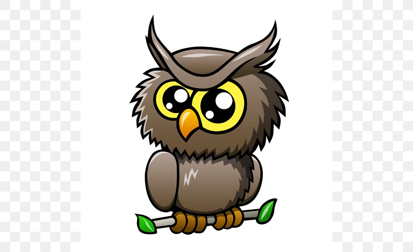 Owl Cartoon Clip Art, PNG, 500x500px, Owl, Beak, Bird, Bird Of Prey, Caricature Download Free
