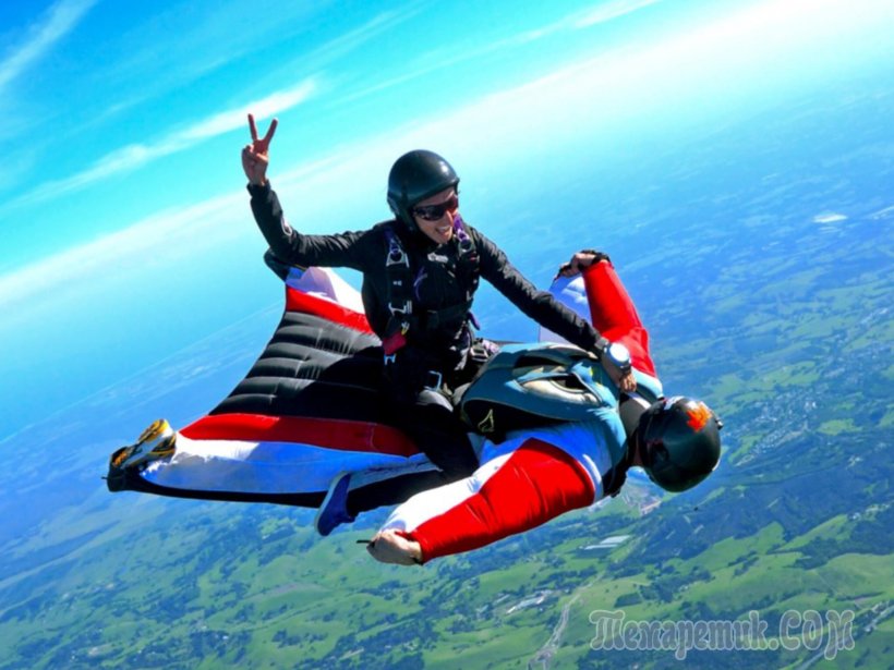 Flight Wingsuit Flying Parachuting Tandem Skydiving Extreme Sport, PNG, 2048x1536px, Flight, Adventure, Air Sports, Base Jumping, Downhill Mountain Biking Download Free