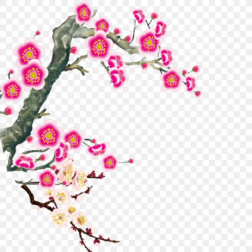 Plum Blossom Raster Graphics, PNG, 1181x1181px, Plum Blossom, Area, Blossom, Branch, Cherry Blossom Download Free