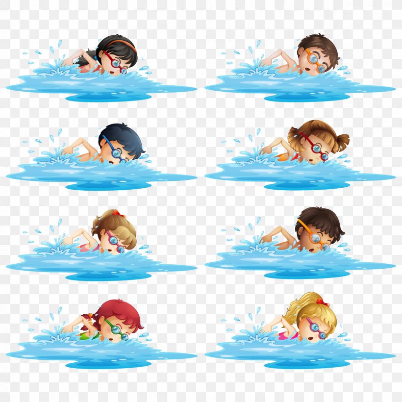 Swimming Royalty-free Clip Art, PNG, 1200x1200px, Swimming, Area, Child, Fun, Leisure Download Free