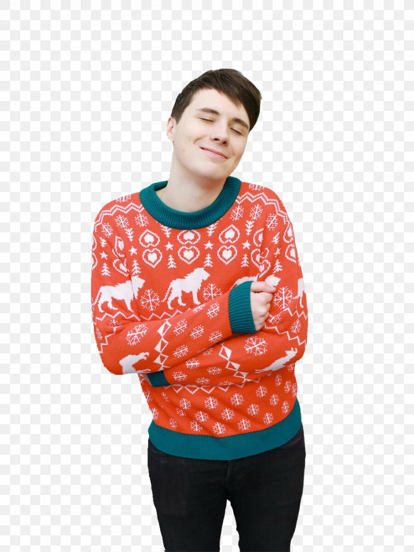 Dan Howell Dan And Phil Sweater Christmas Jumper T-shirt, PNG, 900x1200px, Dan Howell, Actor, Christmas Jumper, Clothing, Dan And Phil Download Free