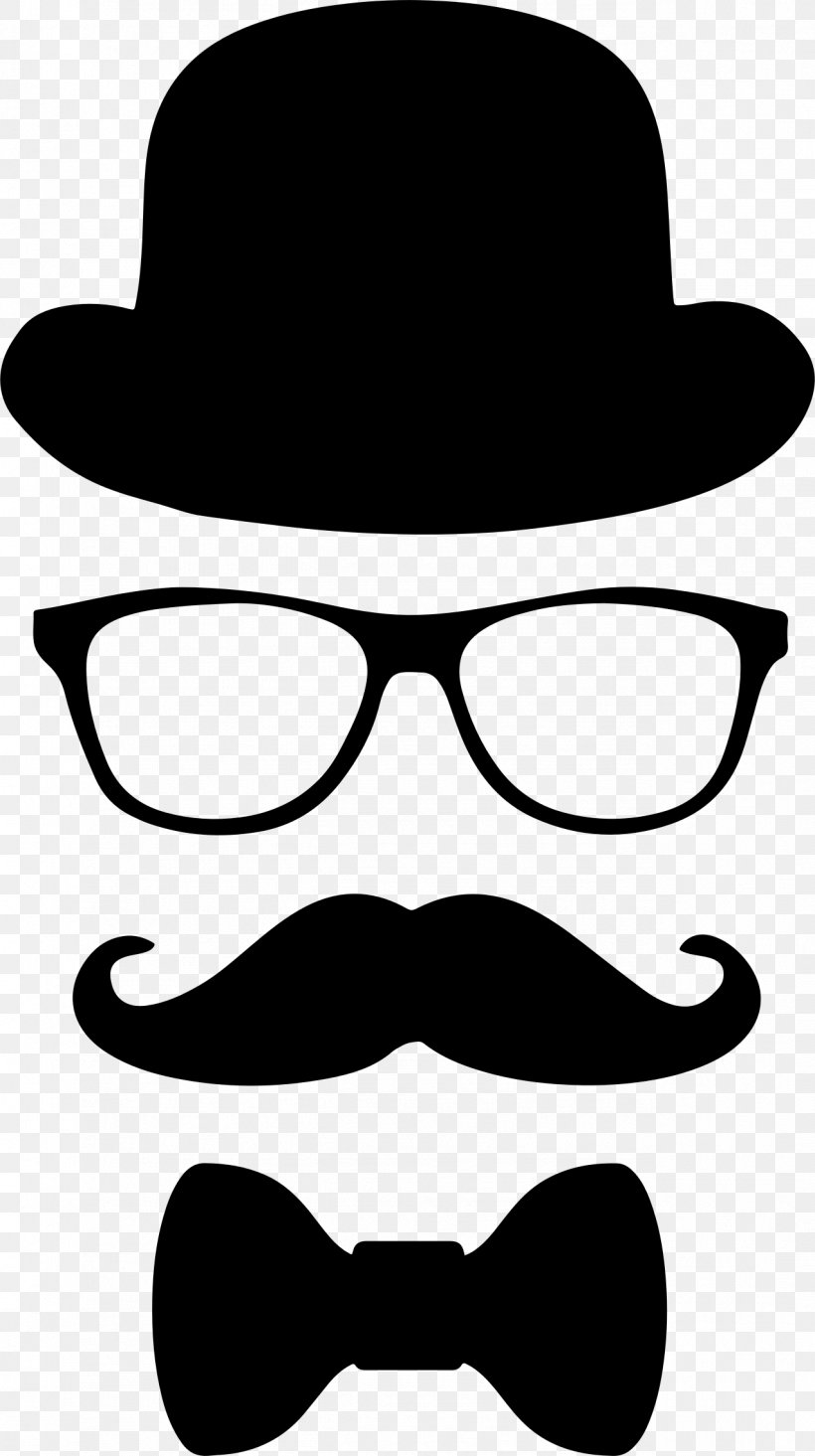 Moustache Top Hat Glasses Bow Tie, PNG, 1276x2280px, Moustache, Artwork, Beard, Black And White, Bow Tie Download Free