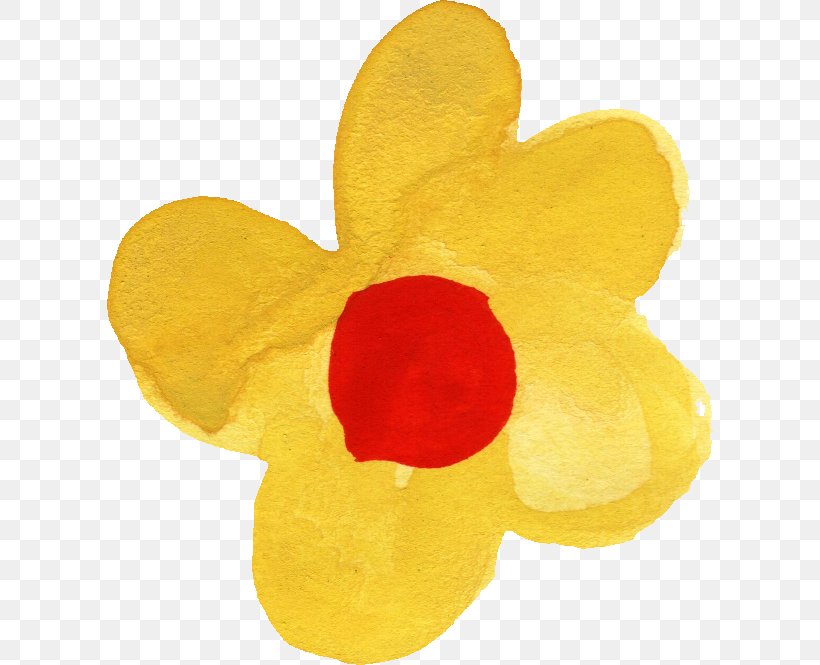 Flower Yellow Petal Watercolor Painting, PNG, 606x665px, Flower, Com, Material, Petal, Red Download Free