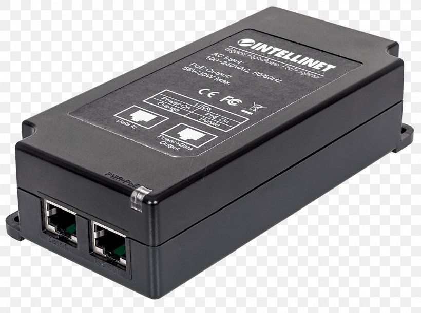 Power Over Ethernet IEEE 802.3at Gigabit Ethernet IEEE 802.3af, PNG, 2000x1491px, 10 Gigabit Ethernet, Power Over Ethernet, Ac Adapter, Adapter, Computer Component Download Free