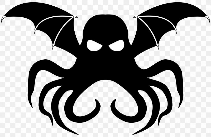 Cthulhu Symbol Clip Art, PNG, 2400x1569px, Cthulhu, Bat, Black, Black And White, Character Download Free