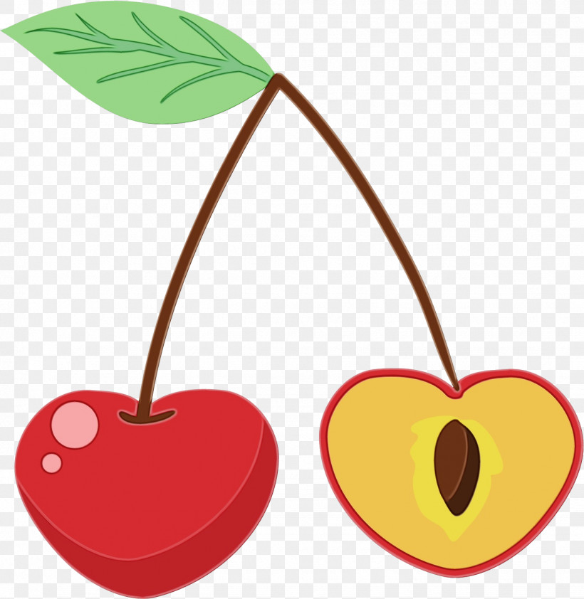 Heart Cherry Plant Leaf Tree, PNG, 1329x1365px, Watercolor, Cherry, Drupe, Flower, Fruit Download Free