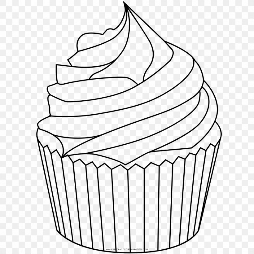 Cupcake Drawing Recipe Baking, PNG, 1000x1000px, Cupcake, Artwork, Baking, Baking Cup, Black And White Download Free