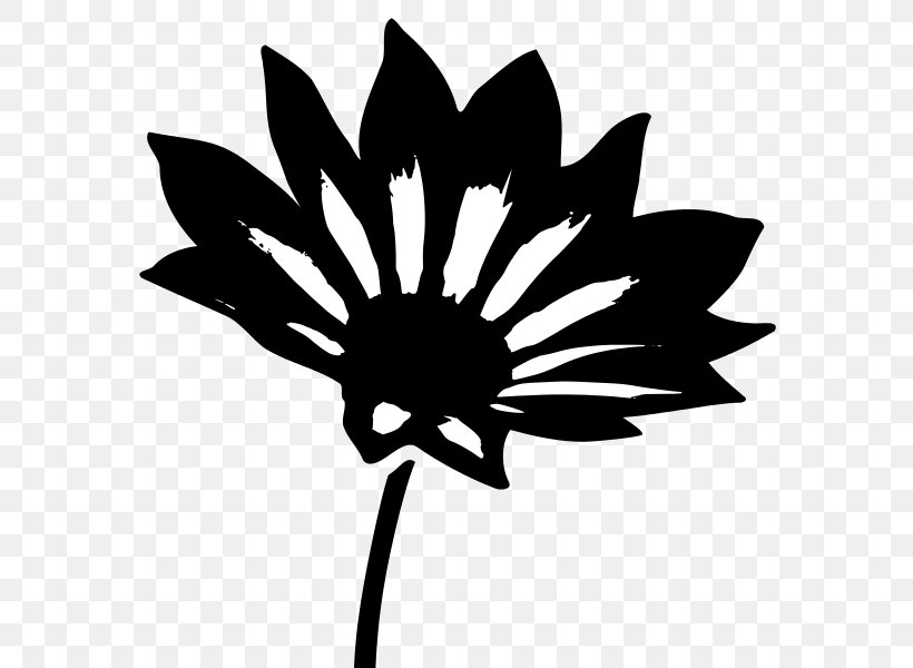 Gazania Rigens Plant Clip Art, PNG, 600x600px, Gazania Rigens, Artwork, Black, Black And White, Cut Flowers Download Free