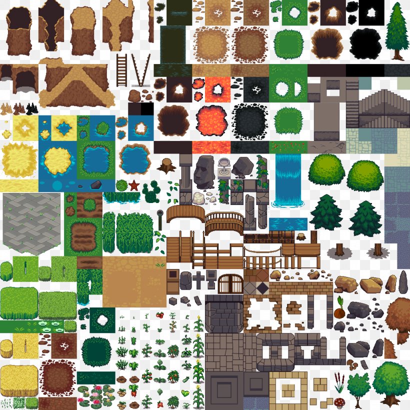 Tile-based Video Game Tiled Sprite Map, PNG, 1024x1024px, 2d Computer Graphics, Tilebased Video Game, Game, Games, Level Download Free