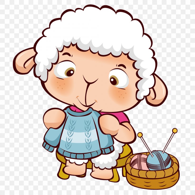 Sheep Goat Clip Art, PNG, 1000x1000px, Sheep, Cartoon, Child, Emotion, Facial Expression Download Free