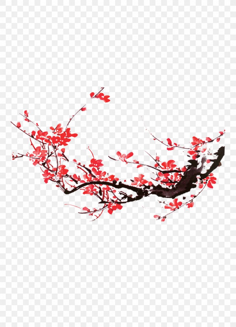 Plum Blossom Ink Wash Painting Clip Art, PNG, 1048x1452px, Plum Blossom, Art, Chinese Painting, Chinoiserie, Four Gentlemen Download Free