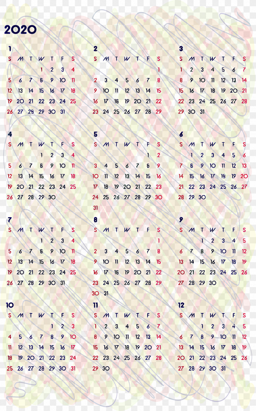 2020 Yearly Calendar Printable 2020 Yearly Calendar Year 2020 Calendar, PNG, 1866x2999px, 2020 Calendar, 2020 Yearly Calendar, Calendar, Line, Printable 2020 Yearly Calendar Download Free