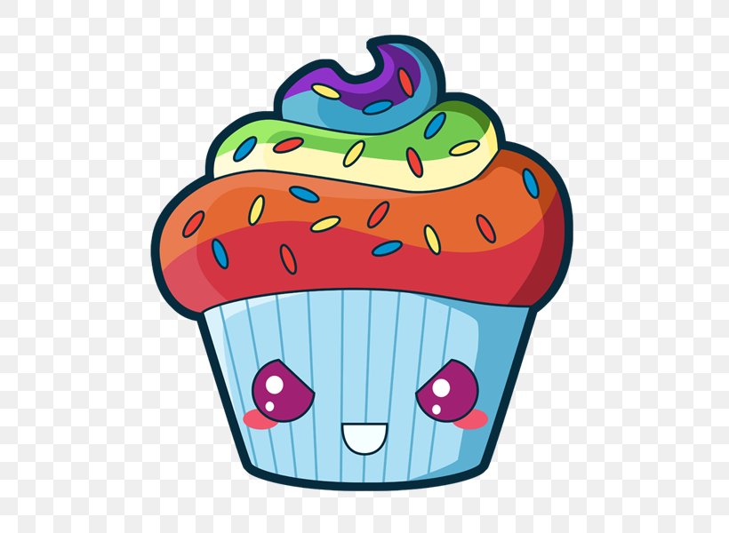 Cupcake Frosting & Icing Rainbow Cookie Kavaii, PNG, 500x600px, Cupcake, Area, Artwork, Biscuits, Cake Download Free