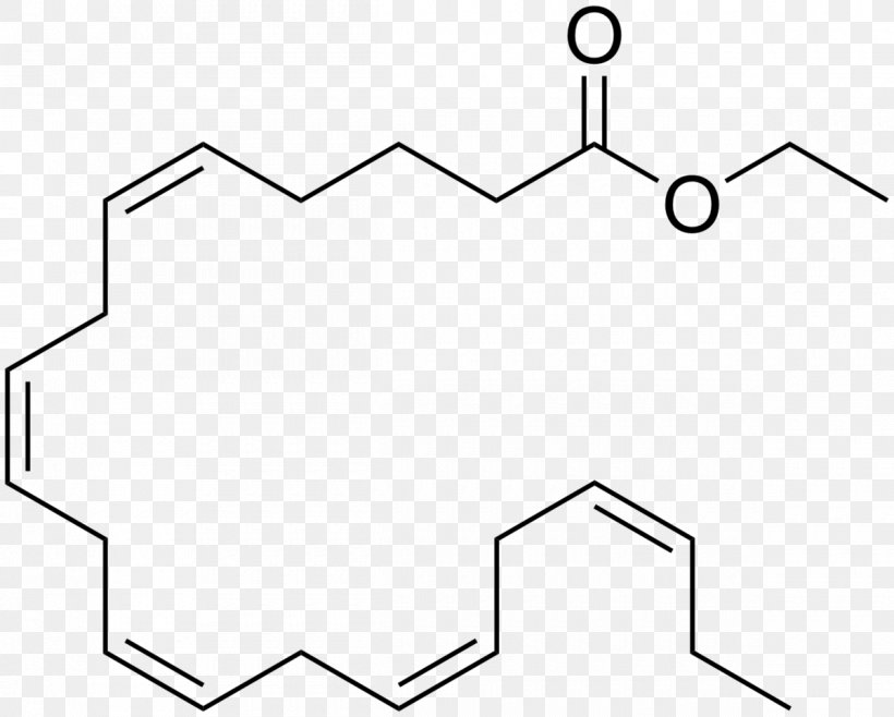 Ethyl Eicosapentaenoic Acid Omega-3 Fatty Acids Omega-9 Fatty Acid, PNG, 1200x963px, Eicosapentaenoic Acid, Acid, Area, Black, Black And White Download Free