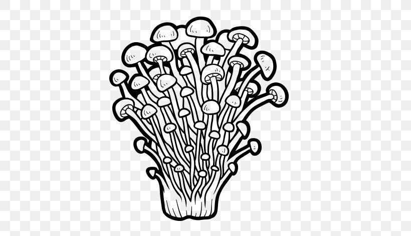 Enokitake Edible Mushroom Fungus Clip Art, PNG, 600x470px, Enokitake, Area, Black, Black And White, Drawing Download Free