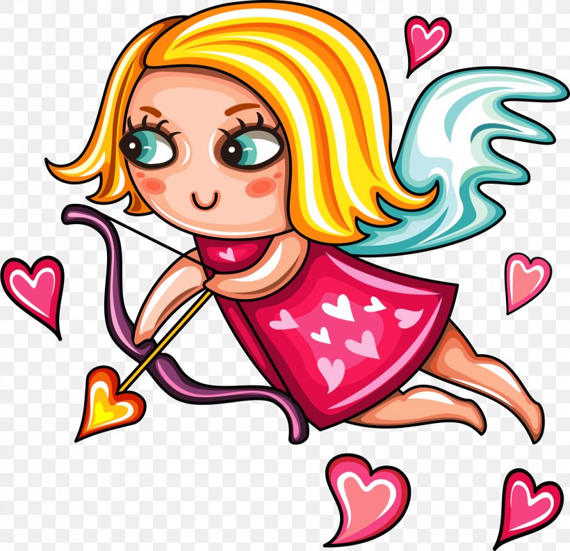 Cartoon Line Art Cupid Clip Art, PNG, 1695x1638px, Watercolor, Cartoon, Flower, Frame, Heart Download Free