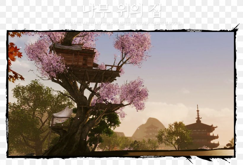 ArcheAge Tree House XLGames, PNG, 1077x733px, Archeage, Blossom, Branch, Cherry Blossom, Computer Software Download Free