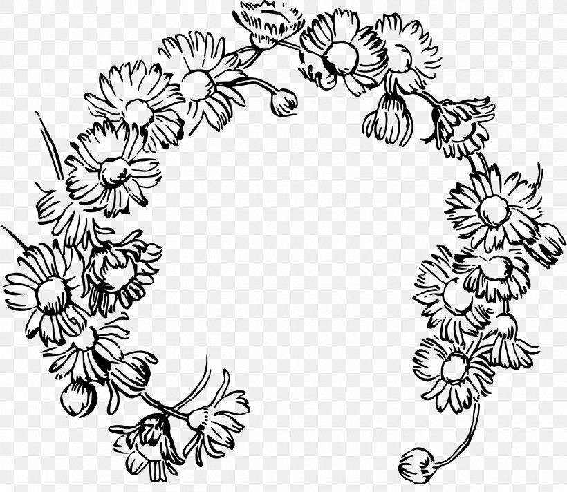 Daisy Chain Drawing Clip Art, PNG, 2400x2086px, Daisy Chain, Area, Artwork, Black And White, Chain Download Free