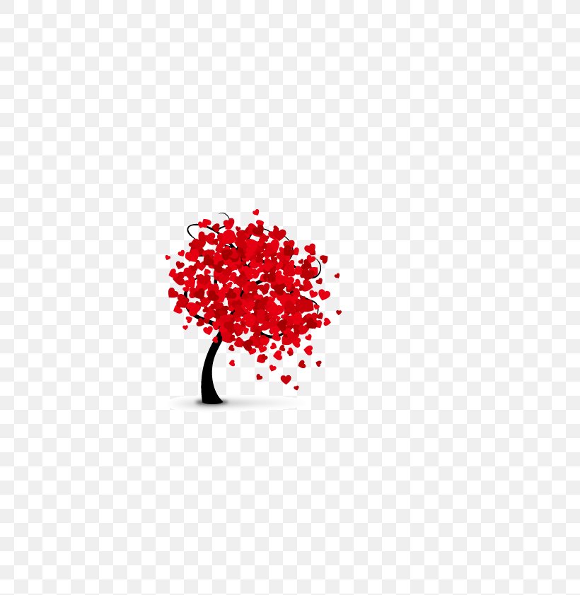Red Heart-shaped Love Beautiful Tree Vector Material, PNG, 595x842px, Love, Boyfriend, Falling In Love, Flower, Free Love Download Free
