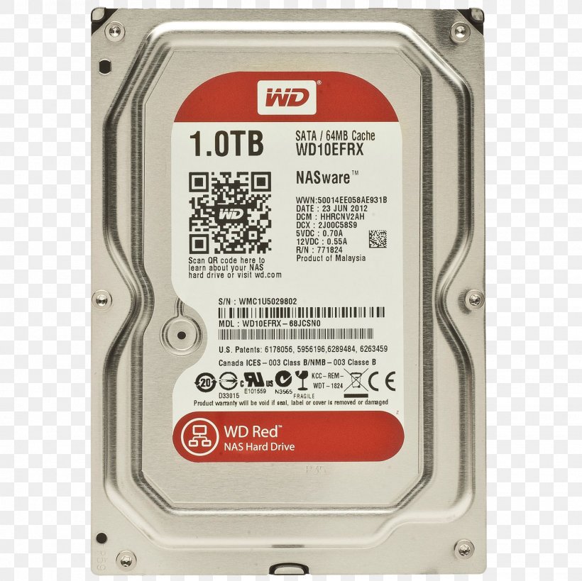 Hard Drives WD Red SATA HDD Western Digital Terabyte Serial ATA, PNG, 1600x1600px, Hard Drives, Computer Component, Computer Hardware, Data Storage Device, Disk Storage Download Free