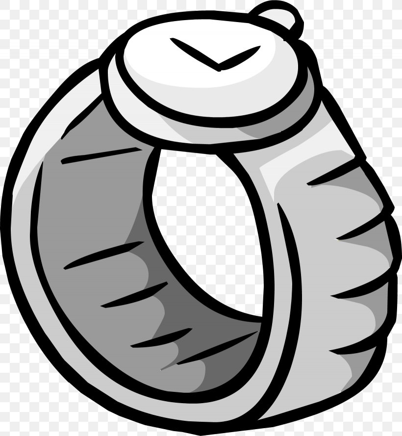 Club Penguin Watch Gold Clip Art, PNG, 1640x1779px, Club Penguin, Artwork, Automotive Tire, Black And White, Blue Download Free