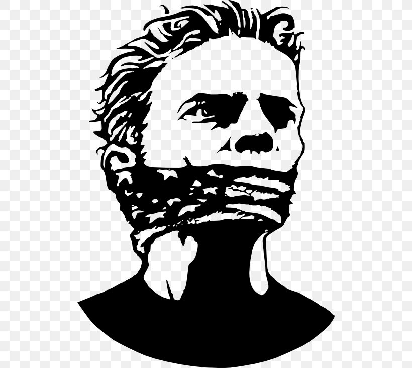 Freedom Of Speech Political Freedom Clip Art, PNG, 512x734px, Freedom Of Speech, Art, Black And White, Drawing, Face Download Free