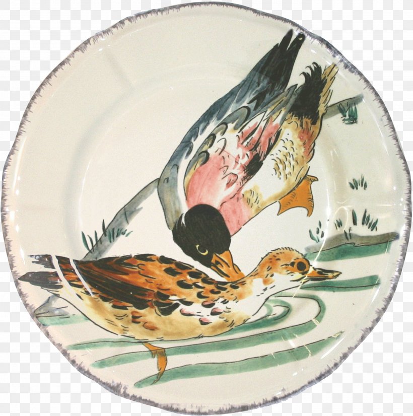 Plate Duck Faïencerie De Gien Platter, PNG, 2740x2761px, 19th Century, Plate, Beak, Bird, Dessert Download Free