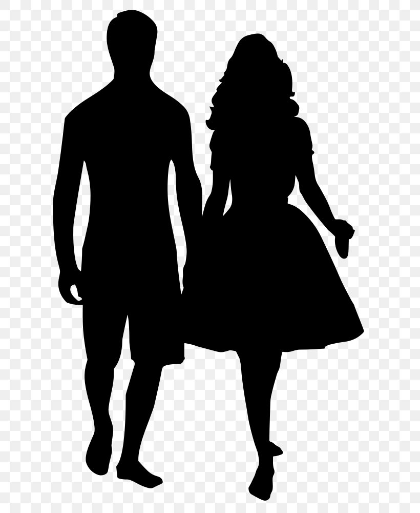 Silhouette Holding Hands Drawing Clip Art, PNG, 652x1000px, Silhouette, Black, Black And White, Couple, Drawing Download Free
