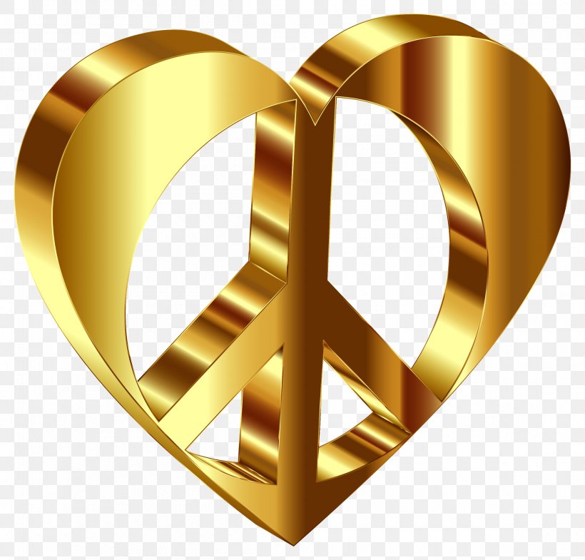 Heart Peace Gold Clip Art, PNG, 2400x2300px, Heart, Brass, Gold, Peace, Peace Symbols Download Free