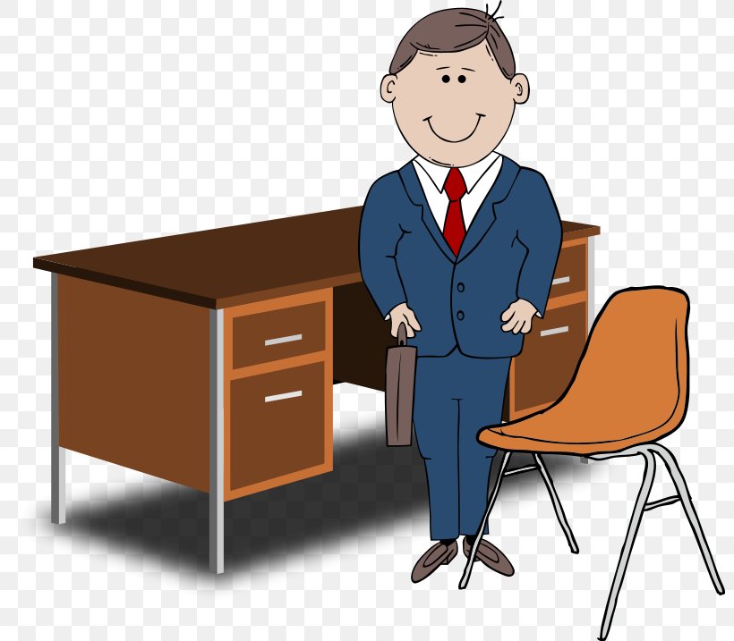 Cartoon Desk Clip Art, PNG, 800x717px, Cartoon, Business, Chair, Communication, Conversation Download Free