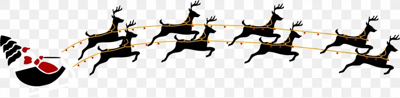 Santa Claus Reindeer Clip Art, PNG, 2320x569px, Santa Claus, Christmas, Deer, Flying Santa, Logo Download Free