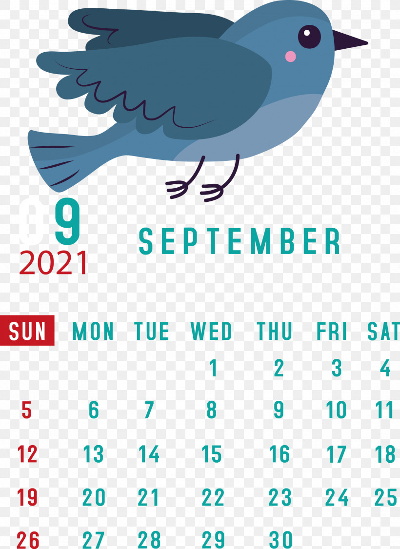 September 2021 Printable Calendar September 2021 Calendar, PNG, 2183x3000px, September 2021 Printable Calendar, Beak, Birds, Line, Logo Download Free